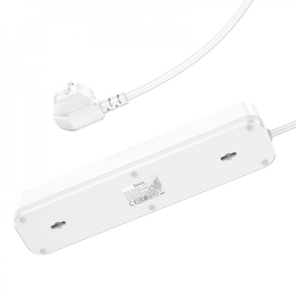 Power Extension 2U 4P 1C 20W 1.8m EU Hoco NS1 Aura — White