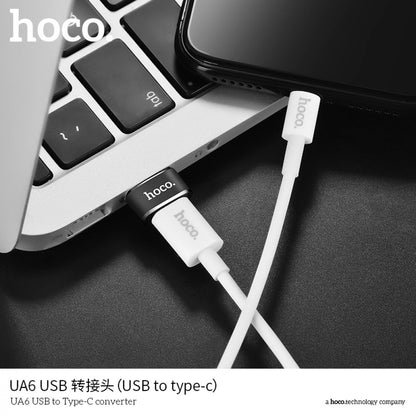 Adapter USB A To USB C Hoco UA6 Black