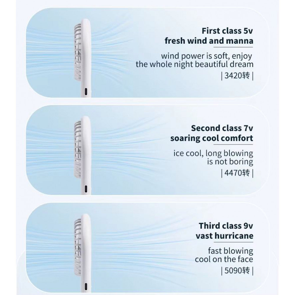 Портативный мини вентилятор N12-B - 800 mAh — White