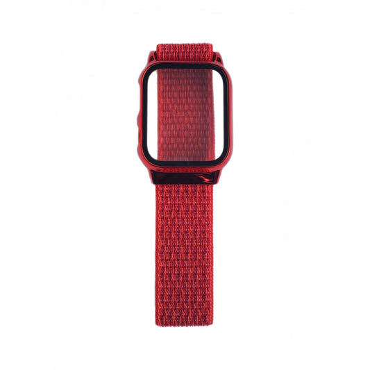 Ремінець Nylon with protective case Apple Watch 42 mm 44 mm 45 mm 49 mm — Red