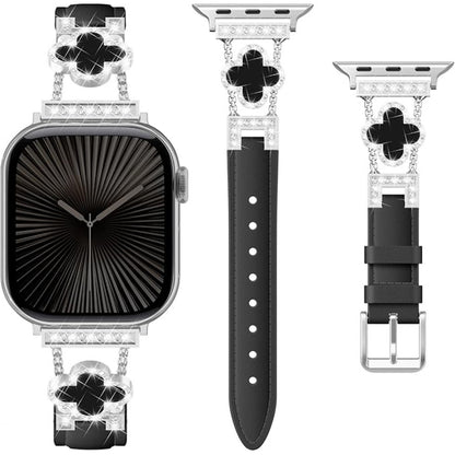 Ремінець Leaf clover Apple Watch 38 mm 40 mm 41 mm — Silver&Black