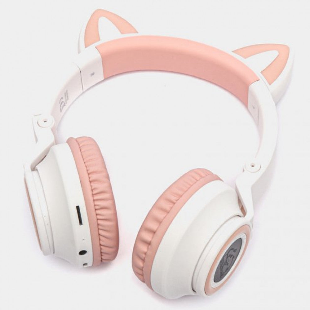 Навушники Bluetooth — Borofone BO18 Cat ear — Pink