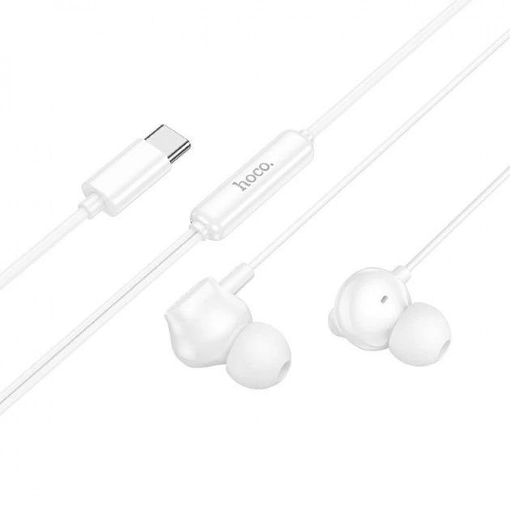 3.5mm Earphones With Mic — Hoco M117 — White