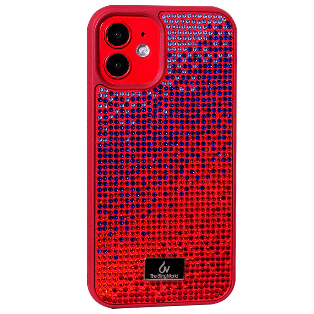 Bling World Luxury Rainbow Diamond TPU Case iPhone 12 Mini 5.4" — Red