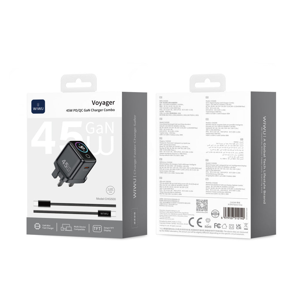 Home Charger | 45W | GaN | PD3.0  — Wiwu CHG500