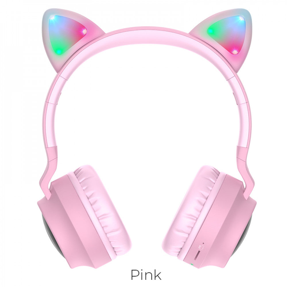 Навушники Bluetooth — Hoco W27 Cat ear — Pink