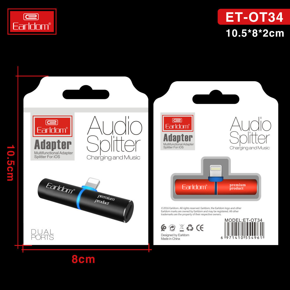 Adapter Lightning To 3.5mm — Earldom ET-OT34