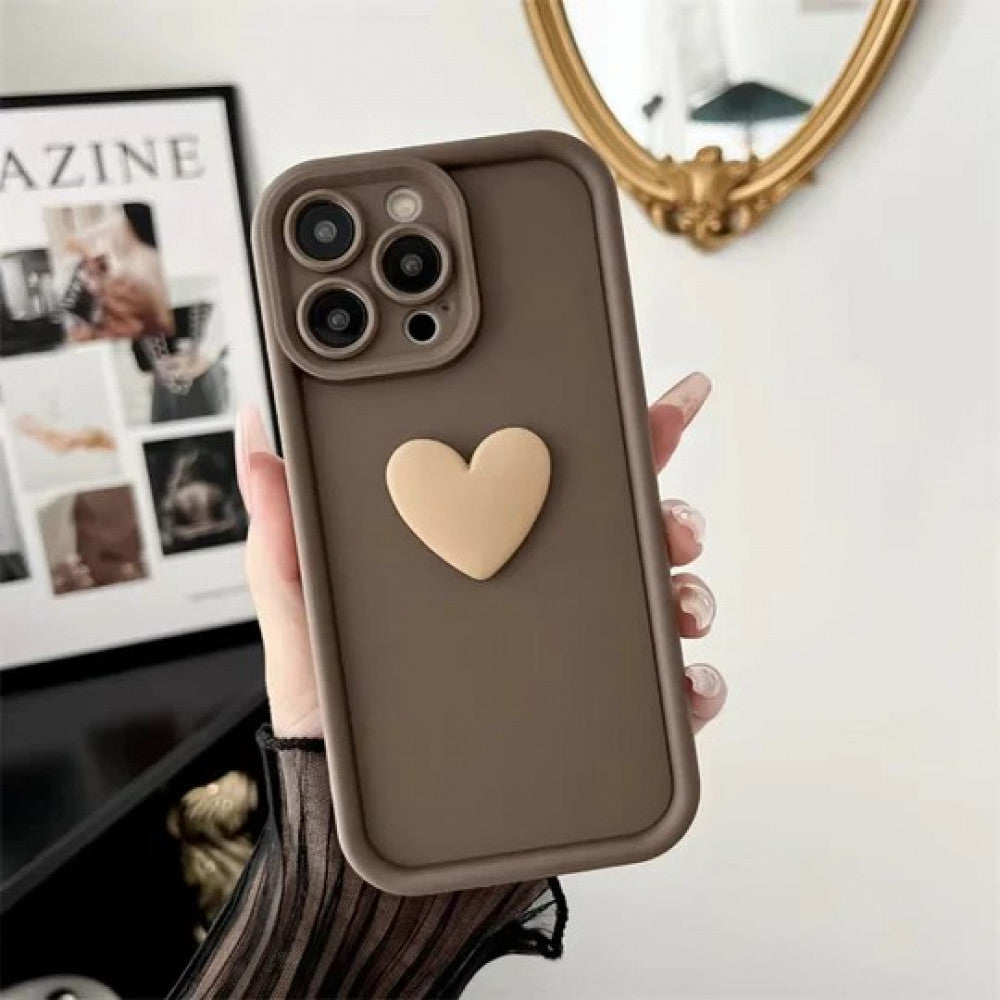 Накладка Чехлы Beige heart silicon Case — iPhone 12 Pro
