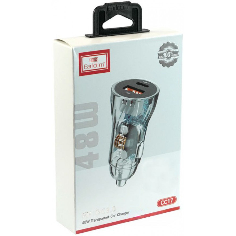 Car Charger 2.4A 1U 1C Earldom ES-CC17