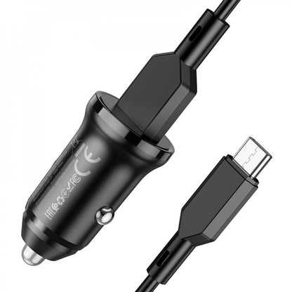 Car Charger 18W QC3.0 USB C Cable (1m) Borofone BZ18 — Black