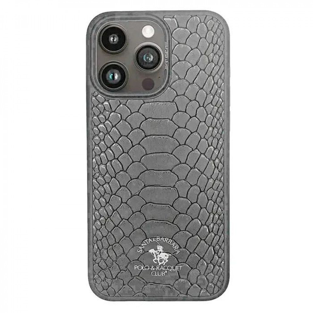 Polo Knight Leather Case iPhone 16 Pro Max — Titanium Grey