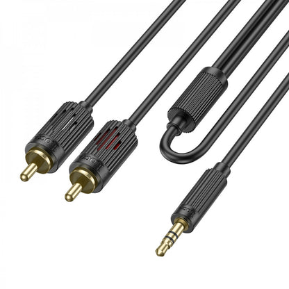 Cable Aux to 2 RCA (1m) Hoco UPA28 — Black