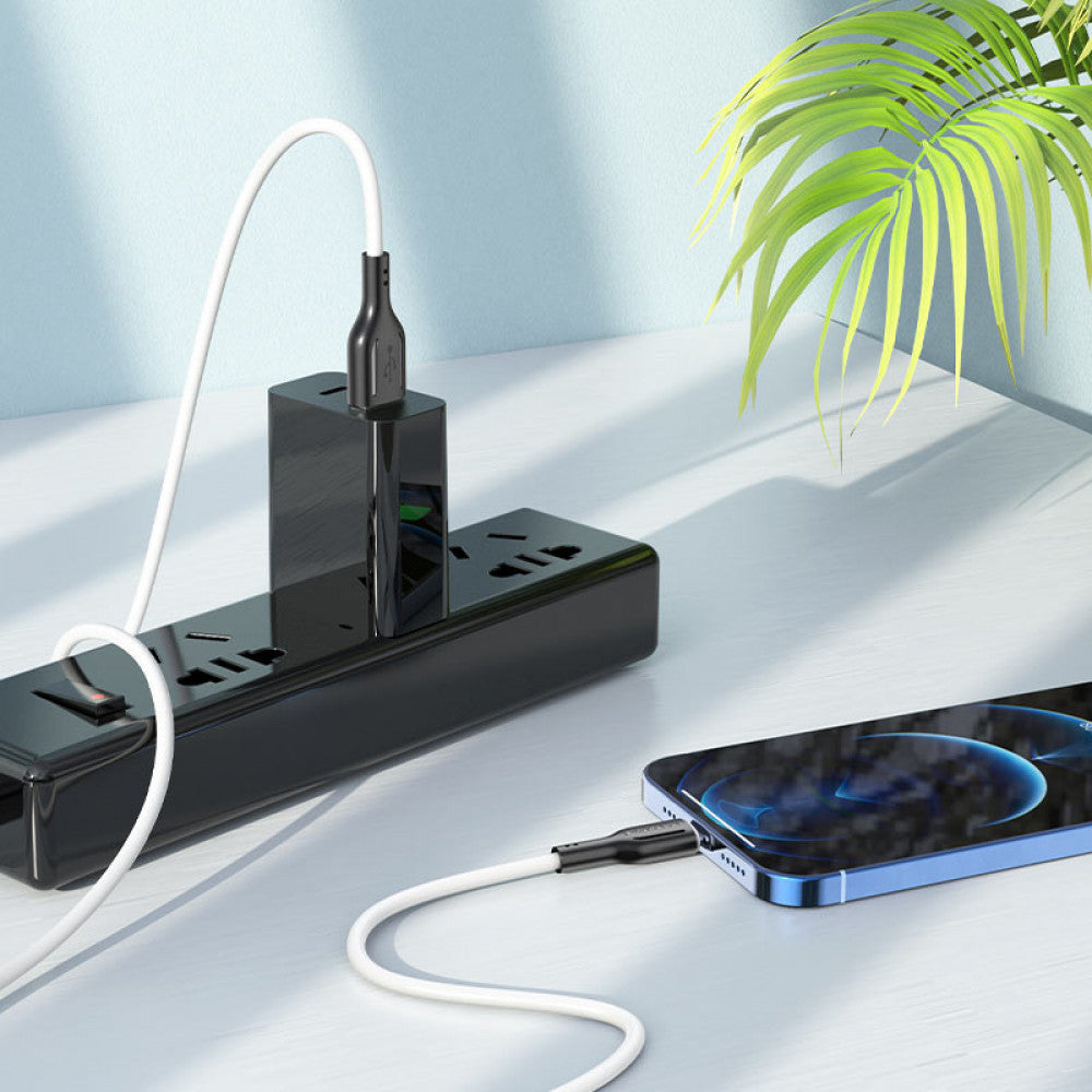 Кабель Lightning 2.4A (1m) Borofone BX63 — Black & White