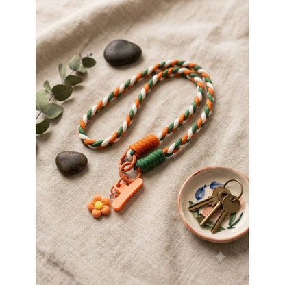 Брелок «Braid Flower» — Orange&Green