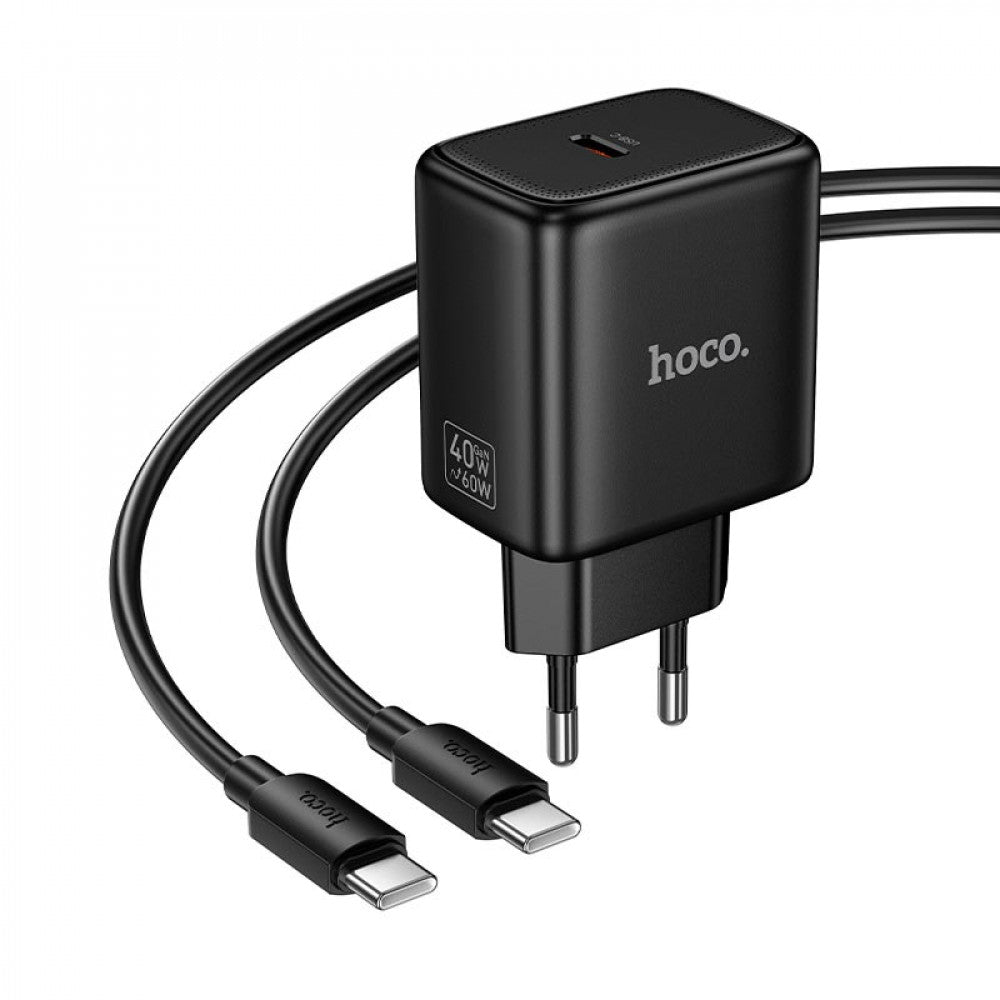 Home Charger | 40W | PD | C to C Cable (1m) — Hoco N83  — White