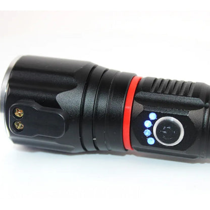 Фонарь ручной аккумуляторный с USB, ZOOM, стеклобоем и магнитом  — SY-2008