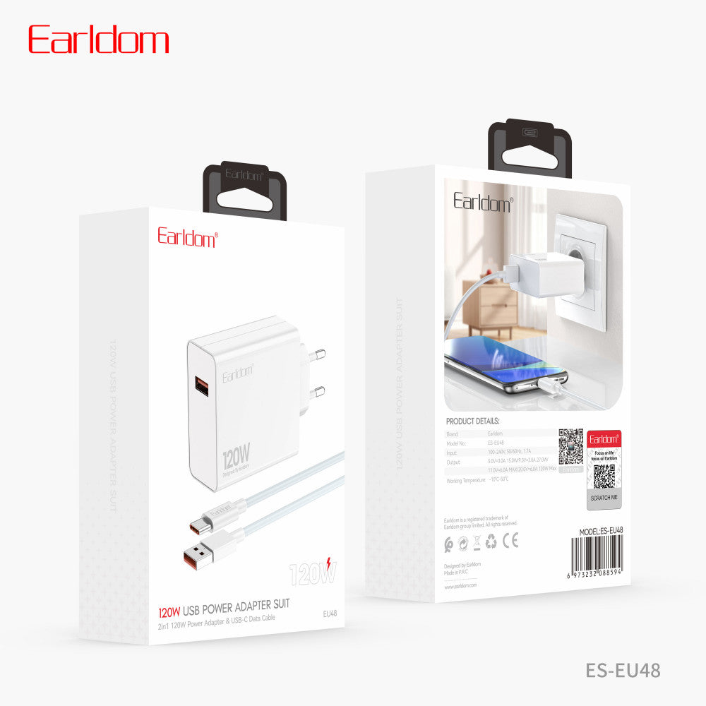 Home Charger | 120W | 1U | USB C Cable (1m) — Earldom ES-EU48