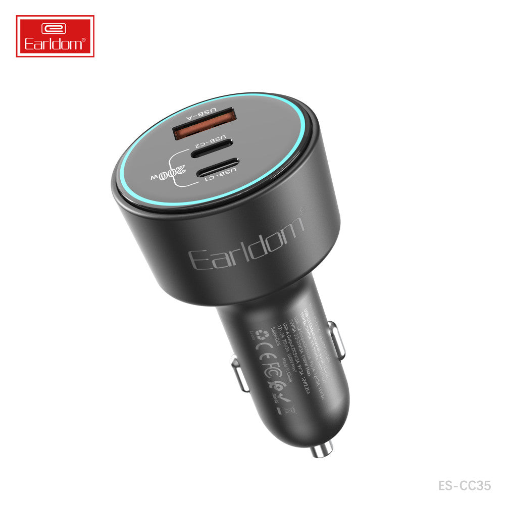 Car Charger 2.4A 1U 2C Earldom ES-CC35