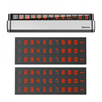 Temporary Parking Number Plate — Baseus (ACNUM-BOS) Moonlight Box Series Silver