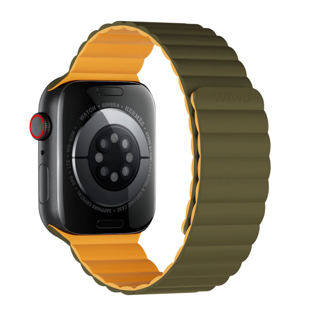 Ремінець Wiwu Wi-WB001 — Apple Watch 42 | 44 | 45 | 49 mm — Green & Yellow