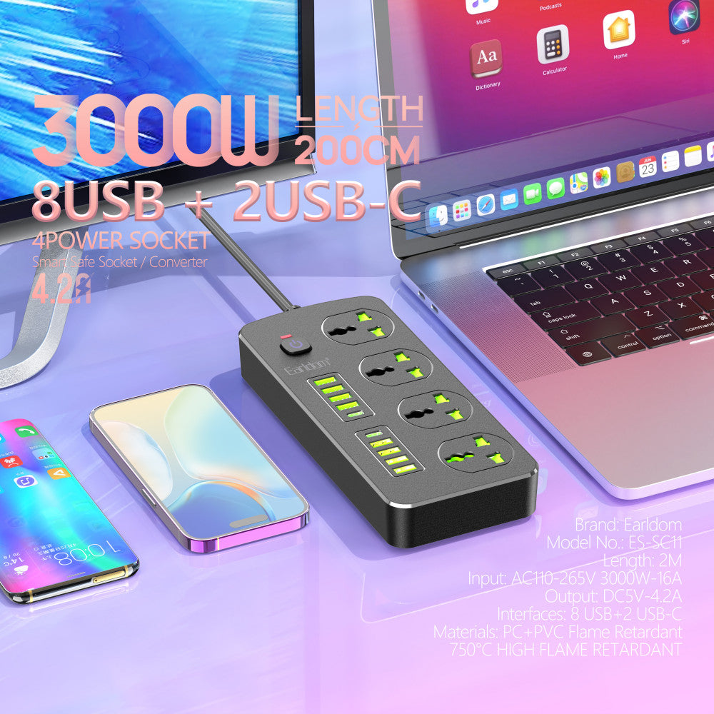 Фільтр живлення 8U | 4P | 2C — Earldom ES-SC11