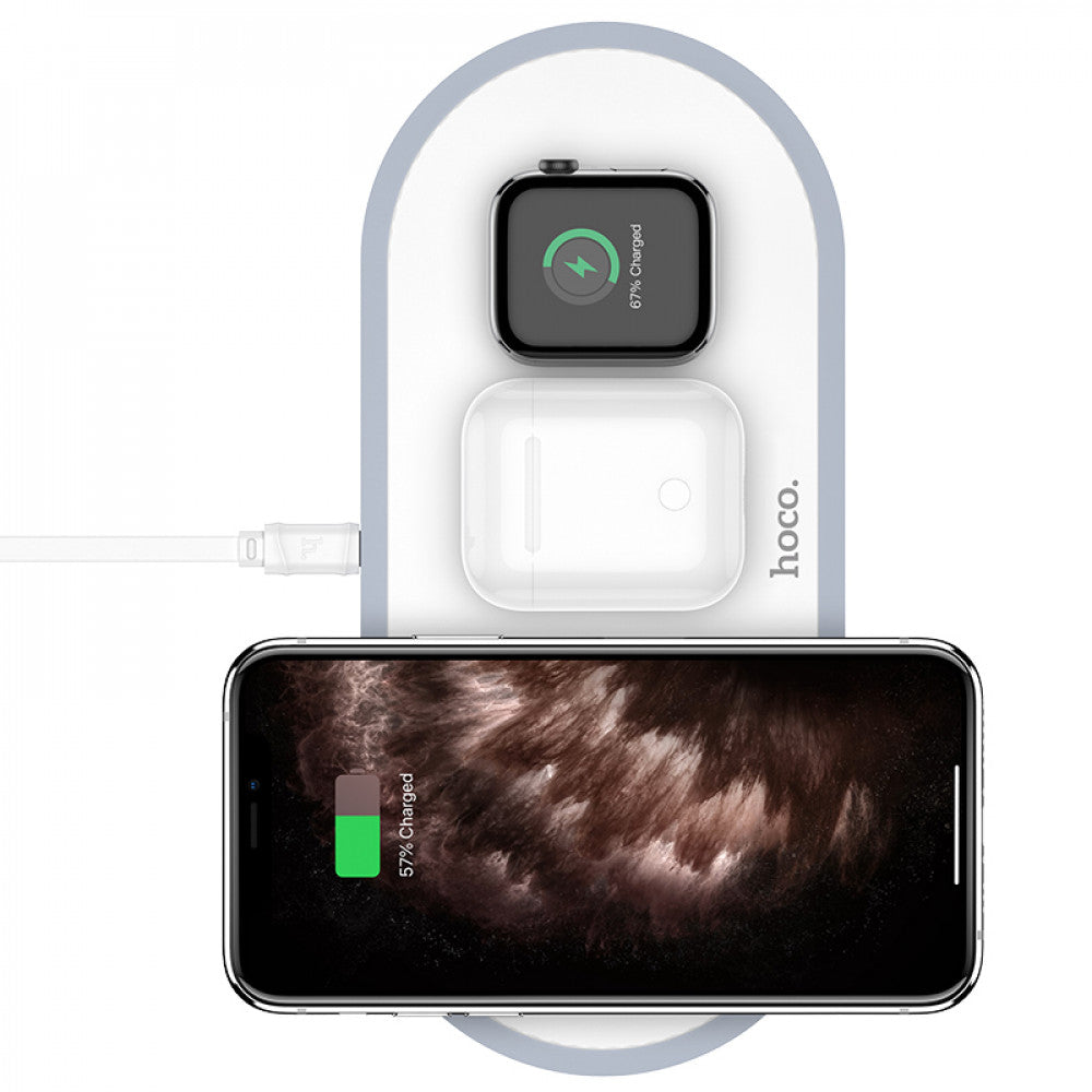 Wireless Charger 3 in 1 — Hoco CW24 — White