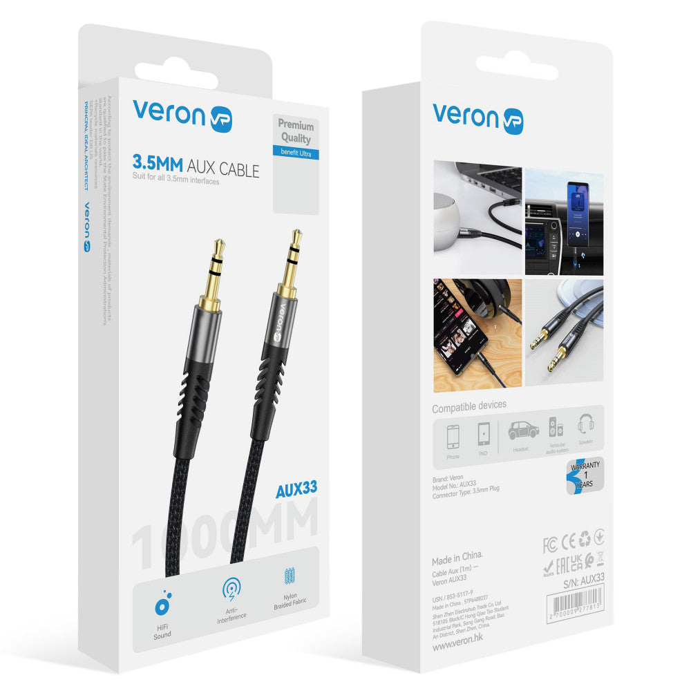 Cable Aux (1m) — Veron AUX33