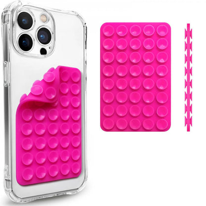 Тримач-присоска для телефону Double Side Silicone — Neon Pink 6.5*10