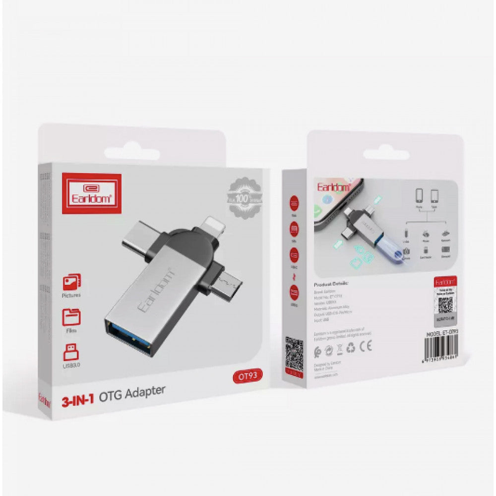 Adapter OTG USB3.0 To Micro USB , Lightning , USB C — Earldom ET-OT93