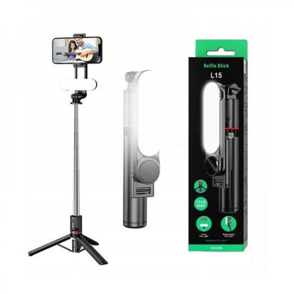 Monopod Tripod L15  |  Removable fill light stable selfie stick tripod (1110mm)