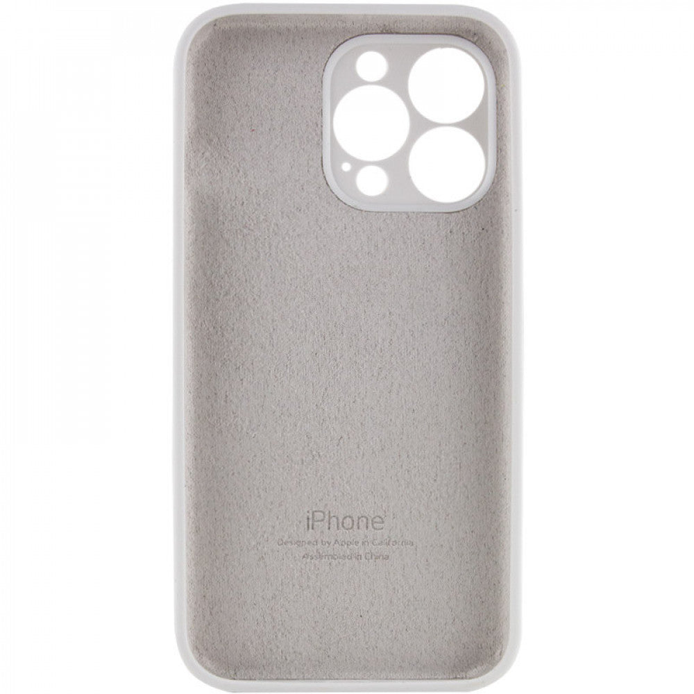Original Silicone Case with protective camera iPhone 13 Pro Max — White (9)
