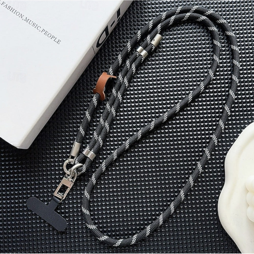 Шнурок на шею «Stripe Cord» — Black & Gray