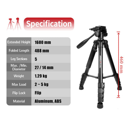 Tripod Stand 1.70m |  |   KINGJOY   VT-990S | Multifunctional |