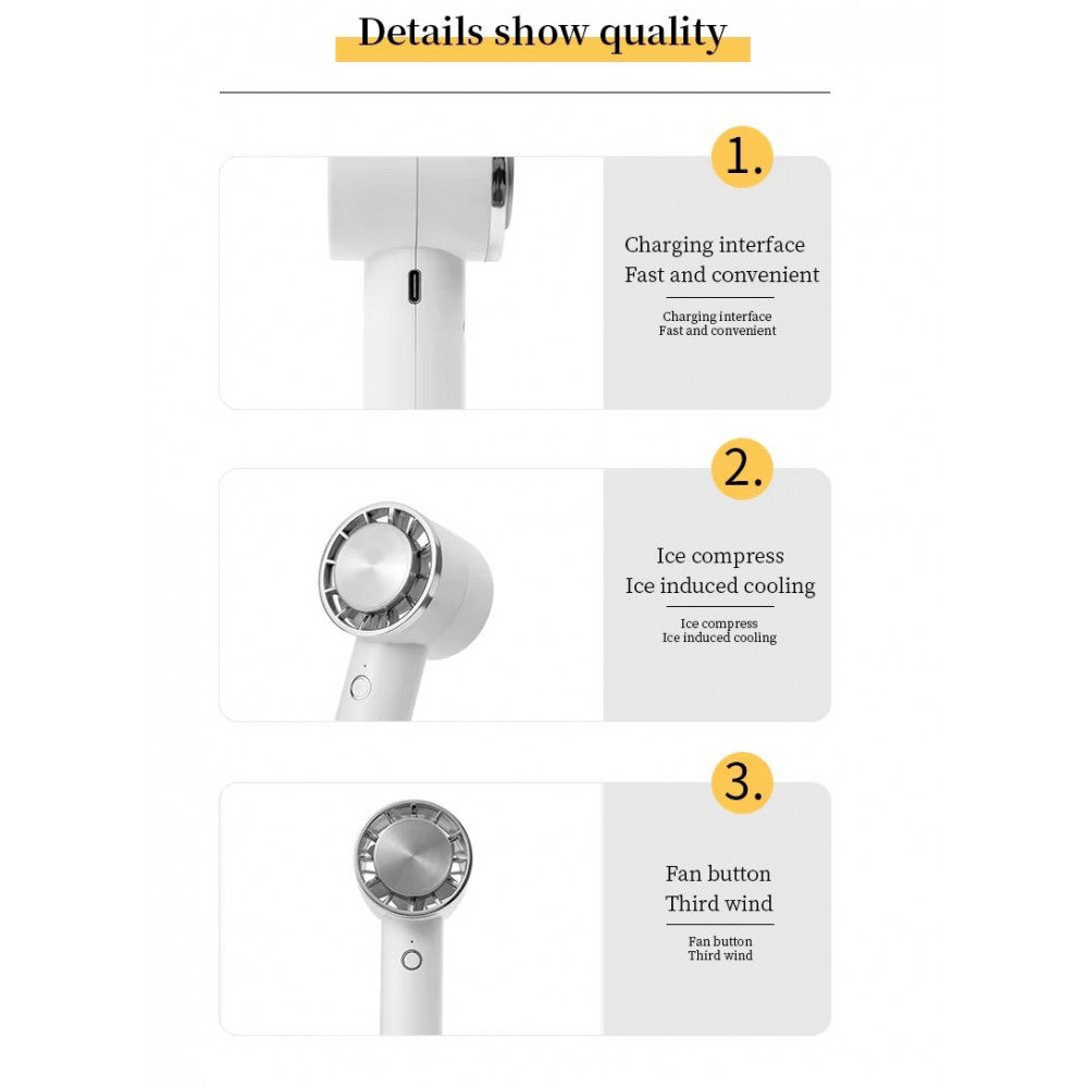 Портативный мини вентилятор U16 - 2000 mAh — Blue