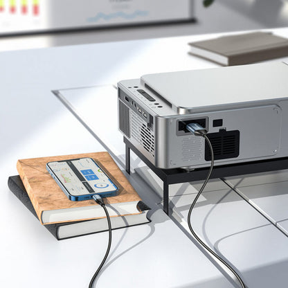 Lightning To HDMI Cable (2m) — Hoco UA15 HD on screen — Metal gray