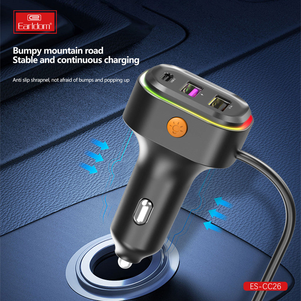 Car Charger 2.4A 4U 2C Earldom ES-CC26
