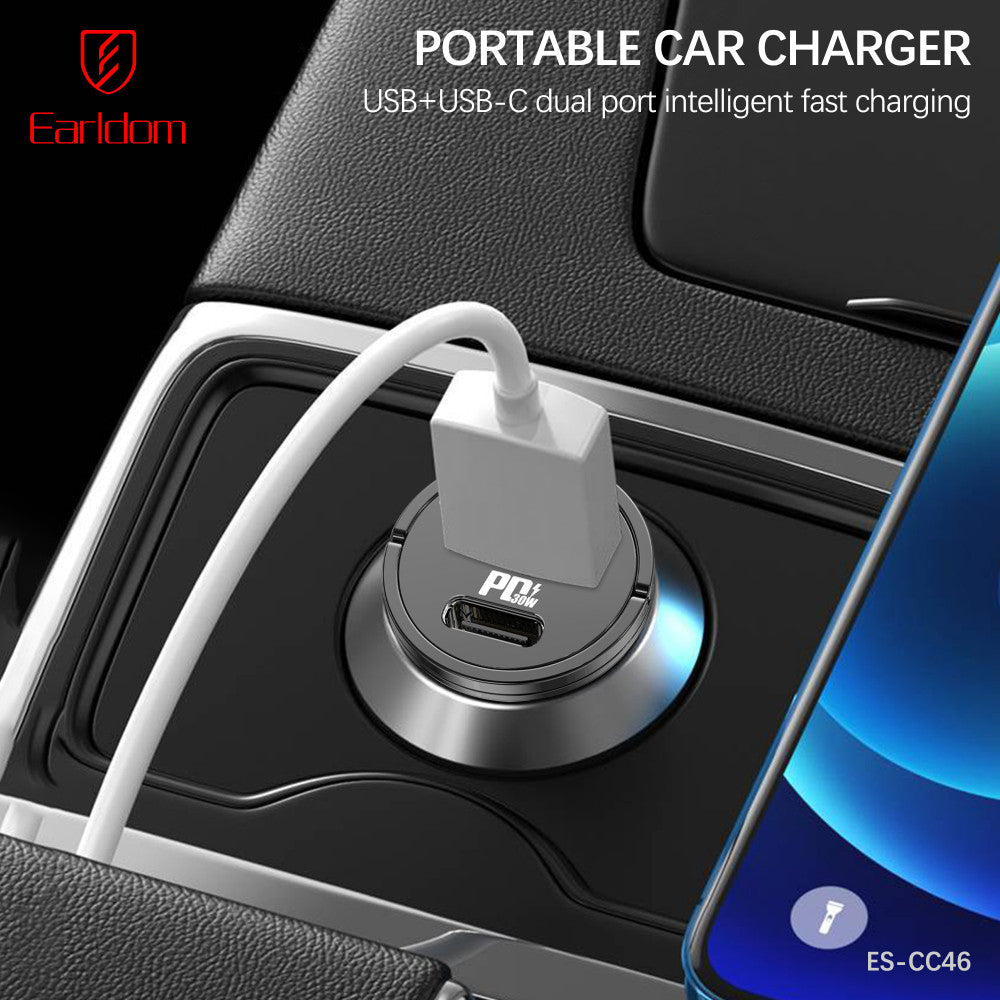 Car Charger 30W 1U 1C Earldom ES-CC46