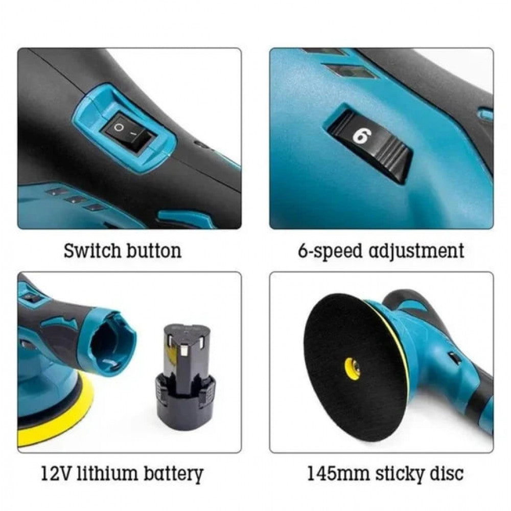 Полировальная машинка 12V с двумя аккумуляторами