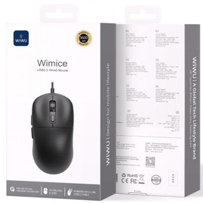 Проводная мышь WiWU WM111, USB — черная