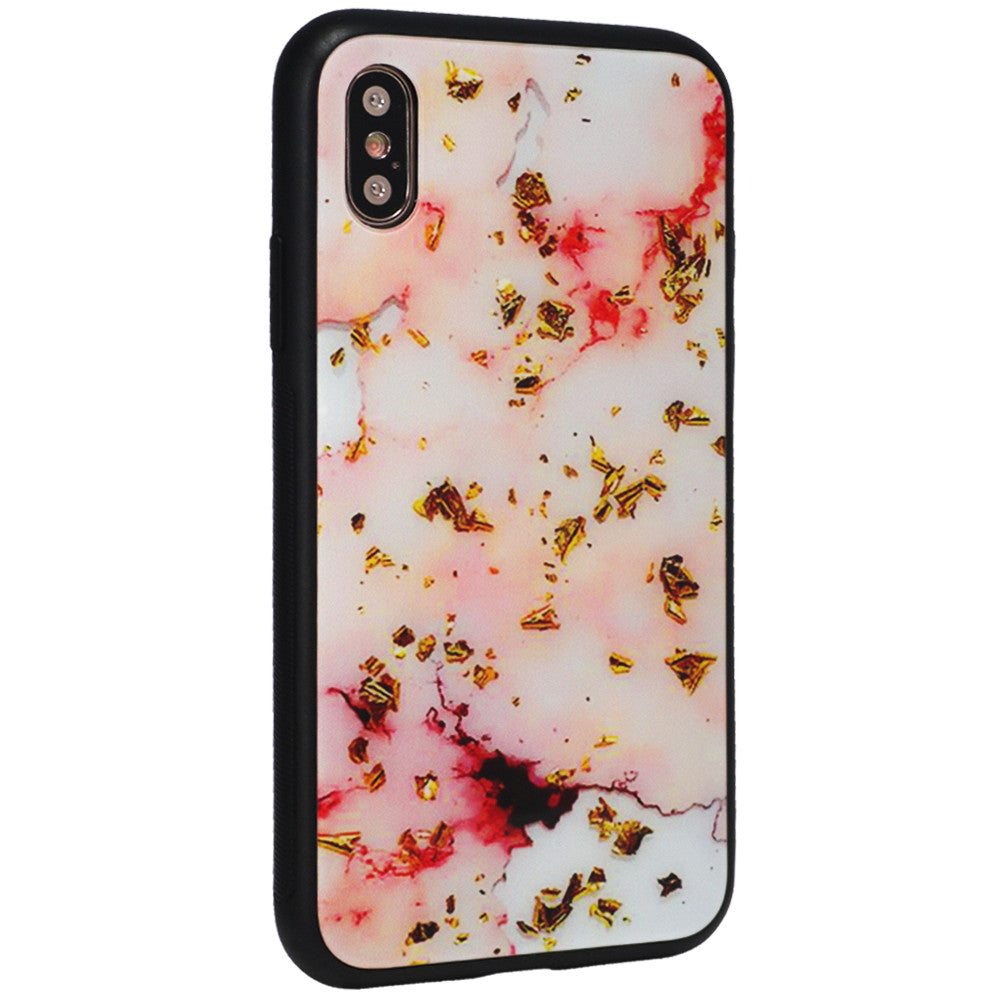 Glass with print TPU Case iPhone 7 — Pink Mramor