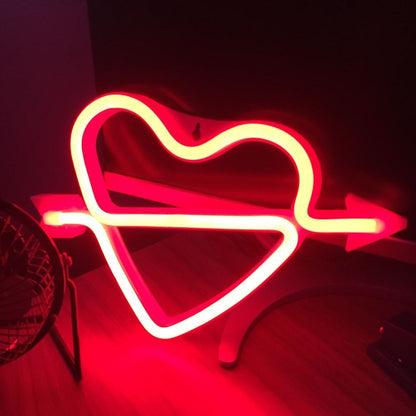 Ночной светильник — Neon Sign — Red Arrow Heart