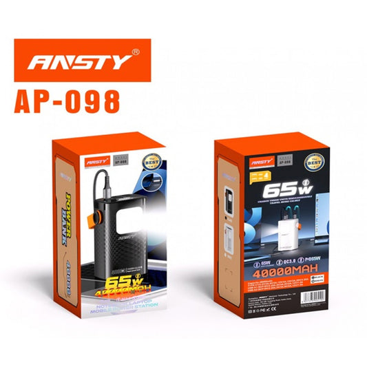 Power Bank 40000 mAh | PD65W+22.5W — Ansty AP-098  — Black