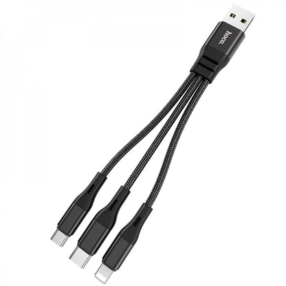 Cable 3 in 1 ( L , M , С ) 2A (1m) Hoco X47 — Black