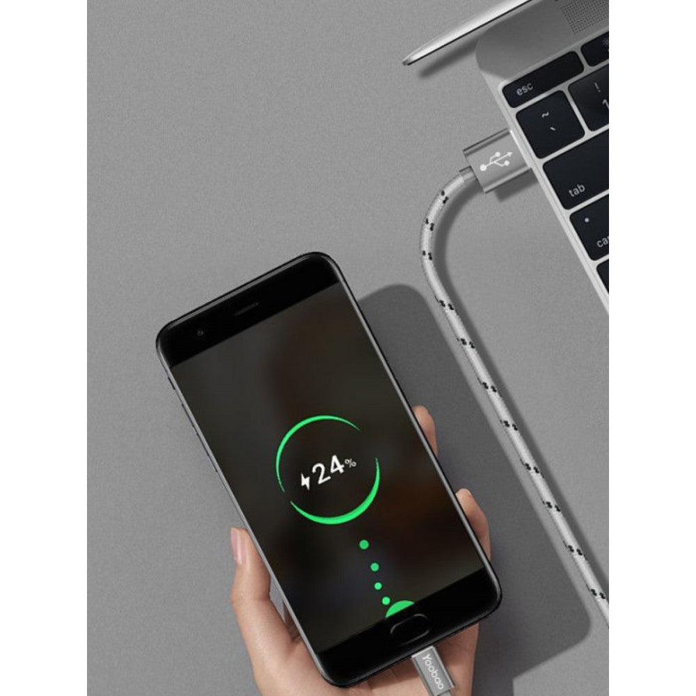 Кабель USB C 2A (1m) — Yoobao YB415C — Gray