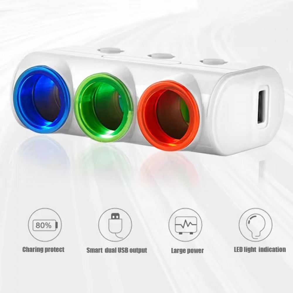 Розгалужувач прикурювача 3S 2.1A 2U 638