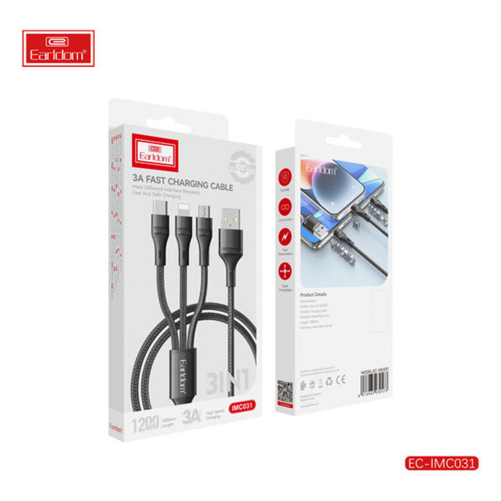 Cable 3 in 1 ( L , M , С ) 2.4A (1.2m) — Earldom EC-IMC031
