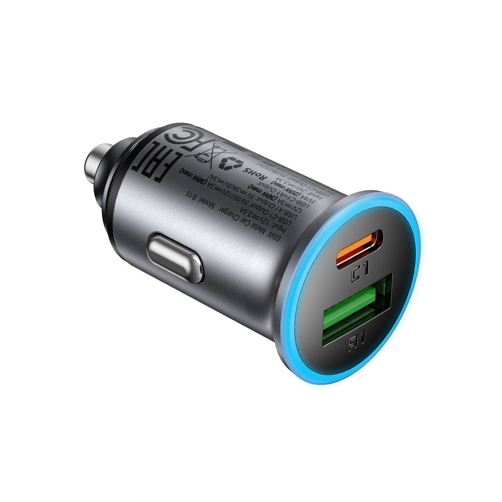 Автомобильное зарядное устройство для Acefast B15, 65 Вт, USB-A, USB-C