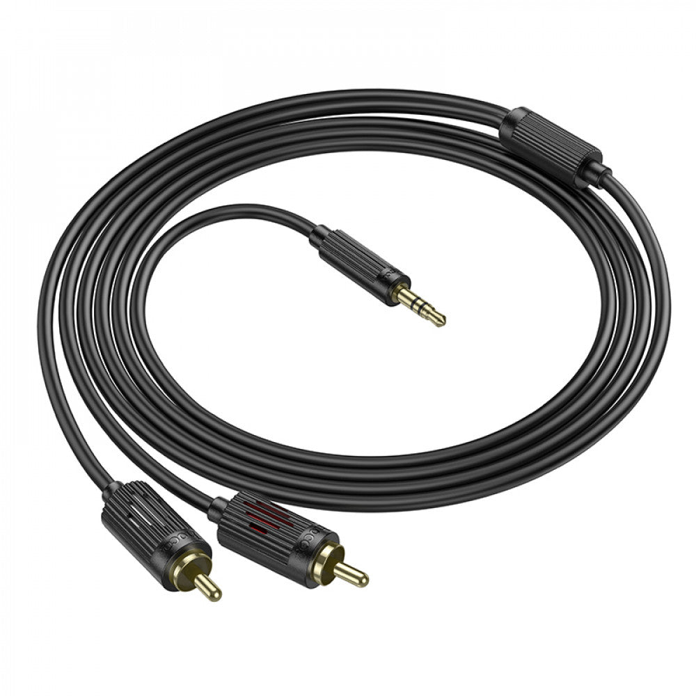 Cable Aux to 2 RCA (1m) Hoco UPA28 — Black