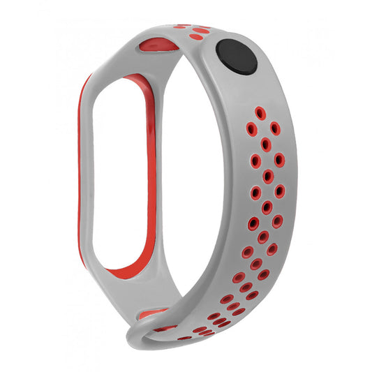 Ремінець Sport Nike Xiaomi Mi Band 3 ; 4 — Gray & Red