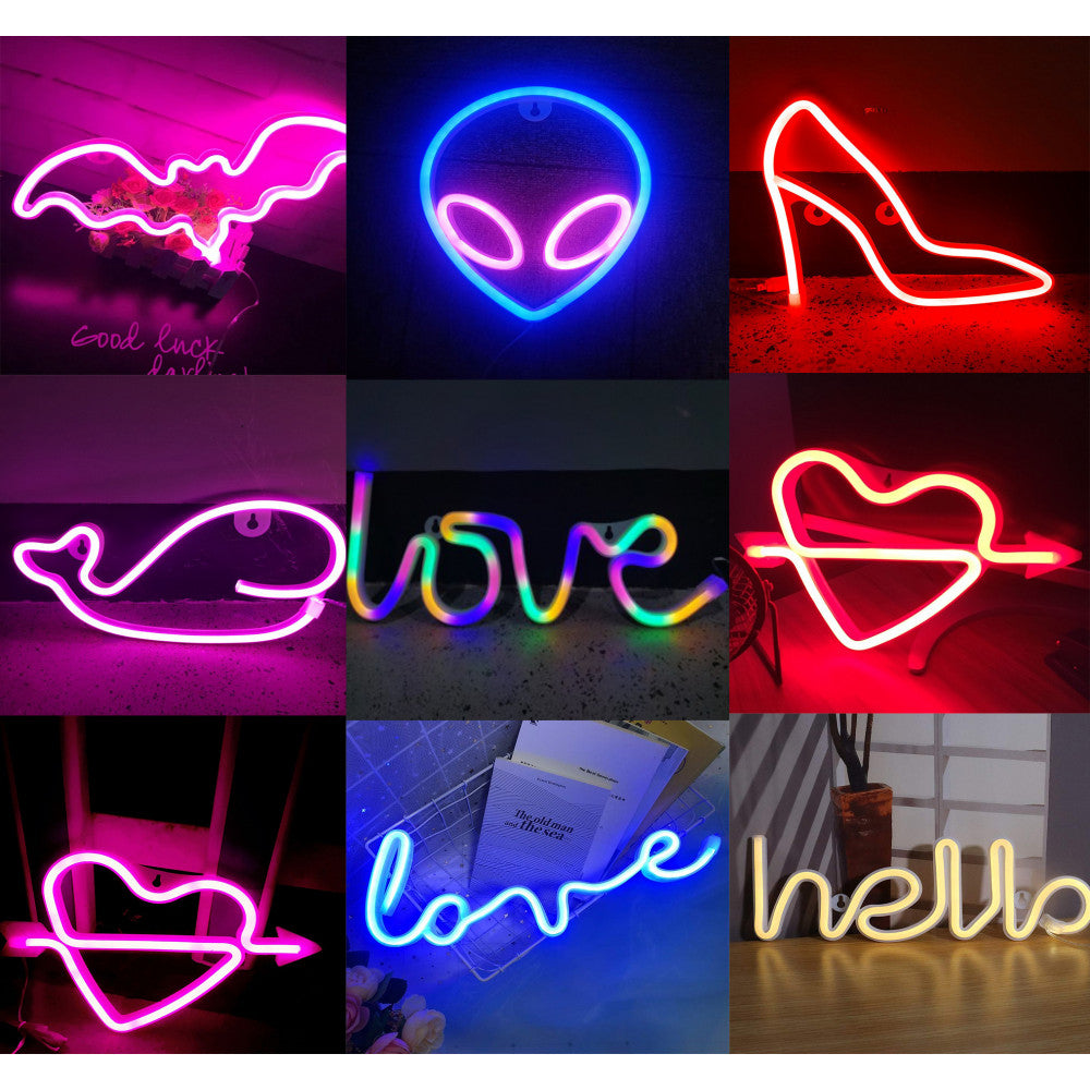 Ночной светильник — Neon Sign — Red Arrow Heart